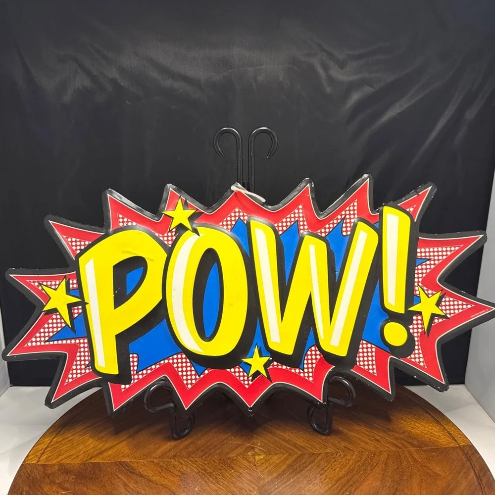 Lot Of 2 Superhero Tin Signs - Bang & Pow -Open Road Brands - Read Description - - Picture 2 of 16